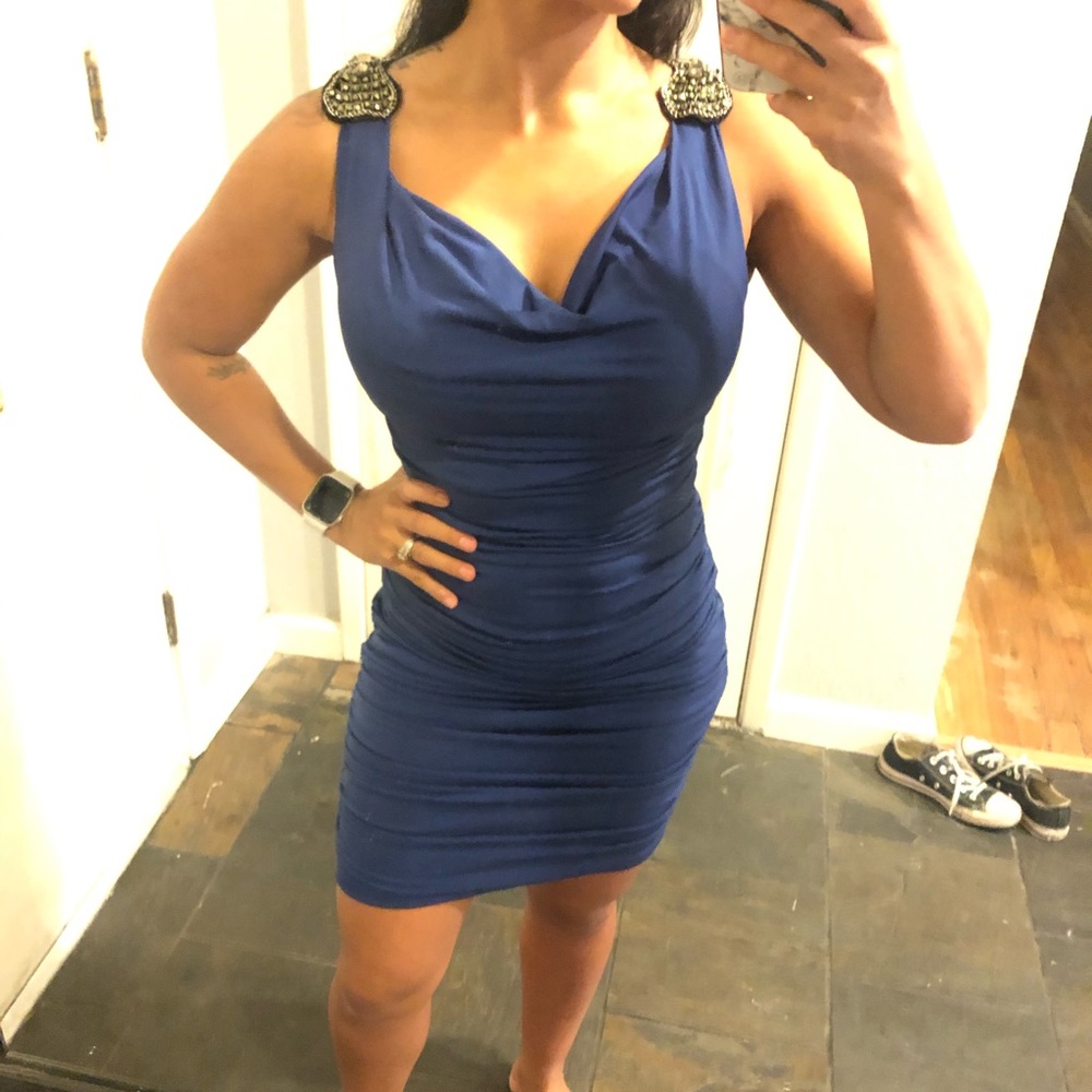 Sexy Blue Cocktail Dress with beading size xs